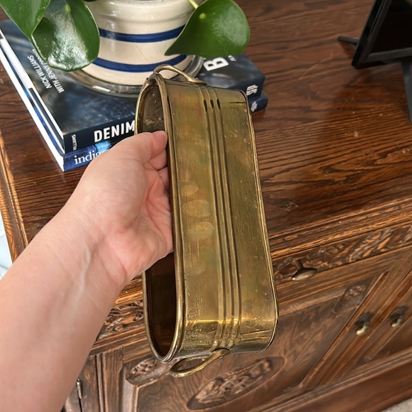 VINTAGE Brass Planter Oval Container Planter - Picture 4 of 11